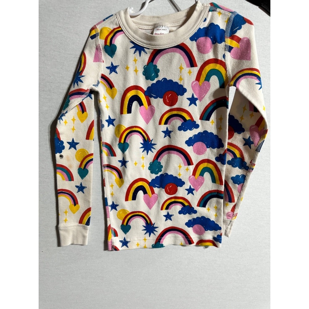 Hanna‎ Andersson girls rainbow pajama top 6/7